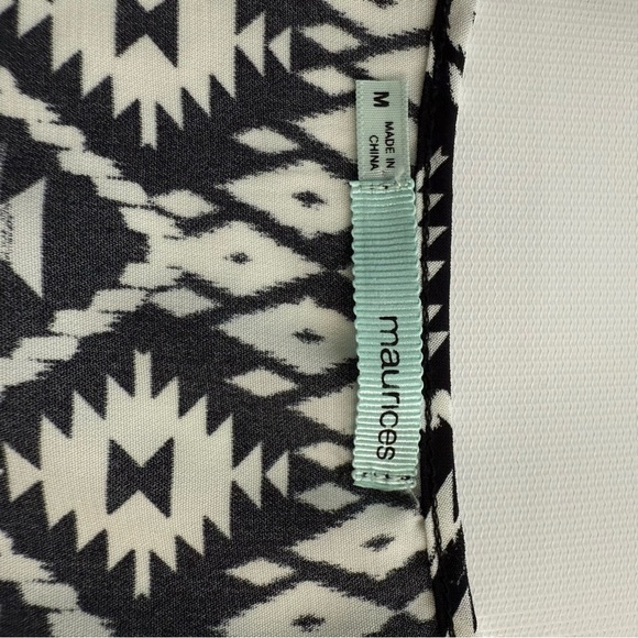 Maurices Black and White Babydoll Aztec womens Dress size medium - Picture 8 of 10